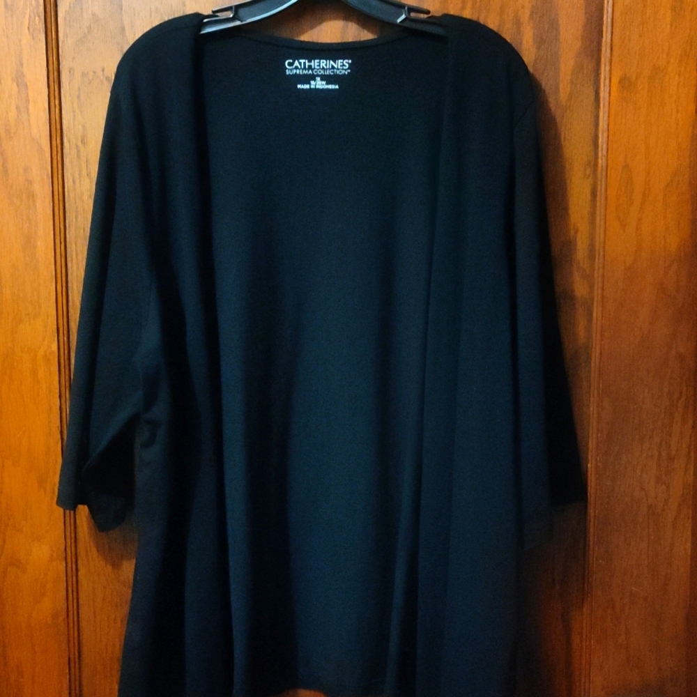 Catherines Superma Collection NWT 3/4 sleeve open front jersey cardigan woman 1X